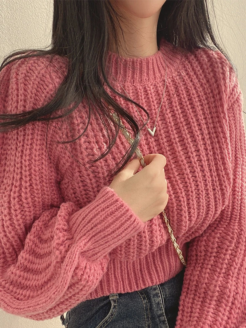 Women's Loose Knitted Sweater - Trendy, Cozy, and Stylish for Fall & Winter