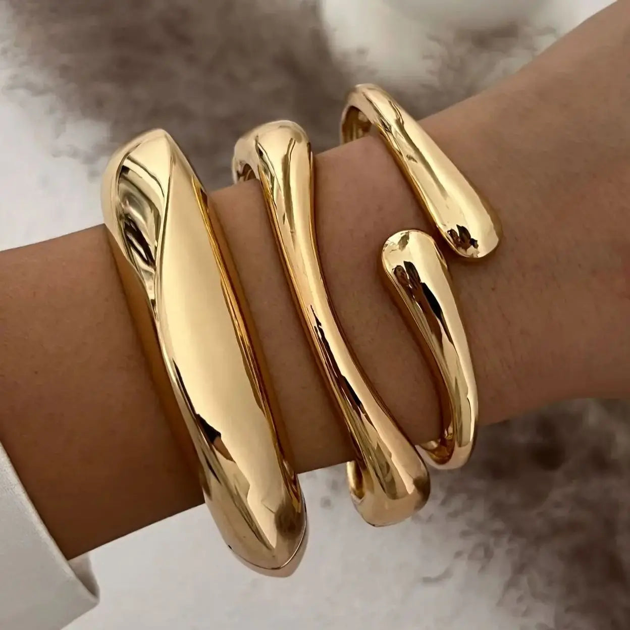 Vintage Metal Cuff Bangles - Geometric Punk Hip Hop Style for Men & Women, Gold & Silver