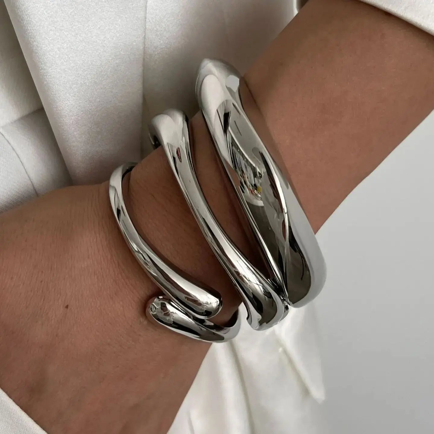 Vintage Metal Cuff Bangles - Geometric Punk Hip Hop Style for Men & Women, Gold & Silver